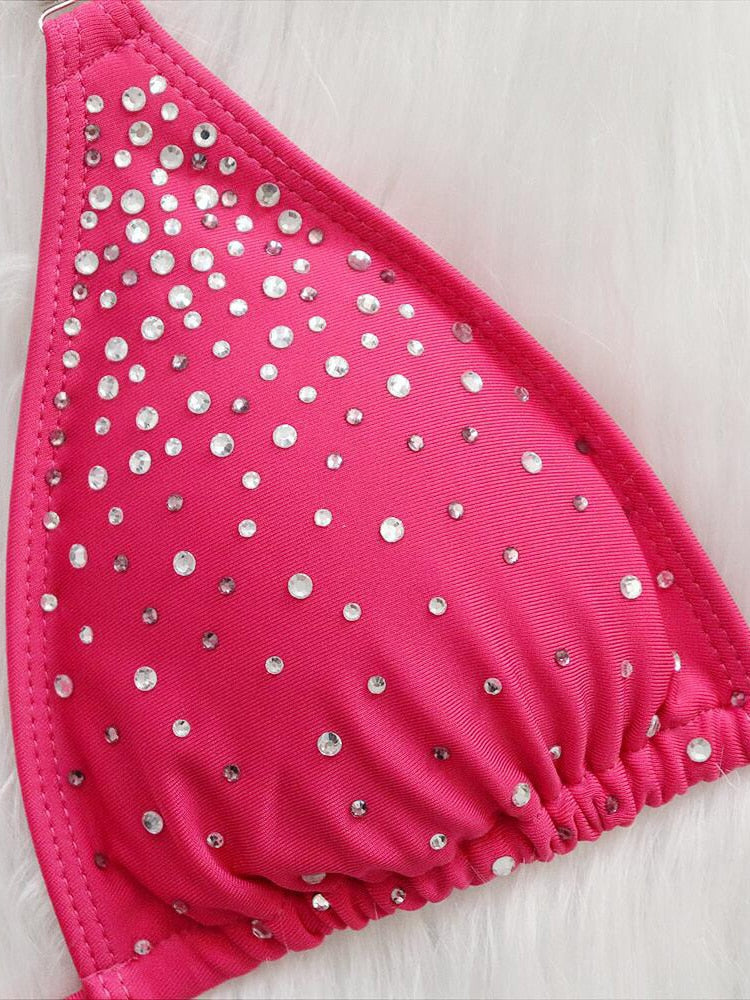 Shiny sequins diamond bikini set for women, halter style, two-piece swimwear, by The Clothing Company Sydney.