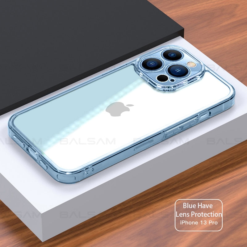 Clear tempered glass phone case for iPhone 11, 12, 13, 14 Pro, XS Max, X, XR, 7, 8 Plus, and SE2 by The Clothing Company Sydney.