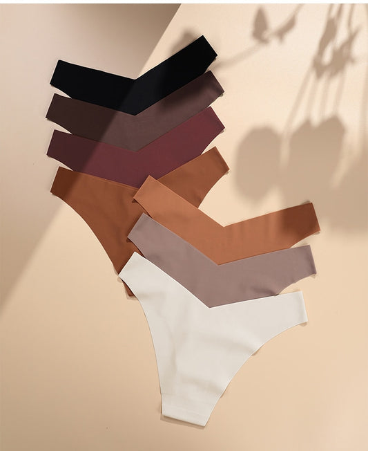 2 Pack Seamless Panties for Women Ice Silk Low Waist Underwear Fitness Sports Lingerie T-back G-string Thong Underwear The Clothing Company Sydney