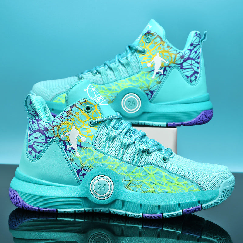 Kids basketball sneakers by The Clothing Company Sydney, breathable and comfortable shoes for boys and girls, suitable for students.