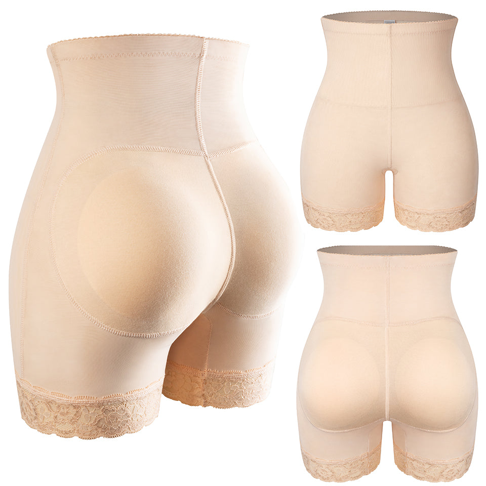 Women's seamless high-waist butt lifter shapewear from The Clothing Company Sydney, with padded hips and push-up design.