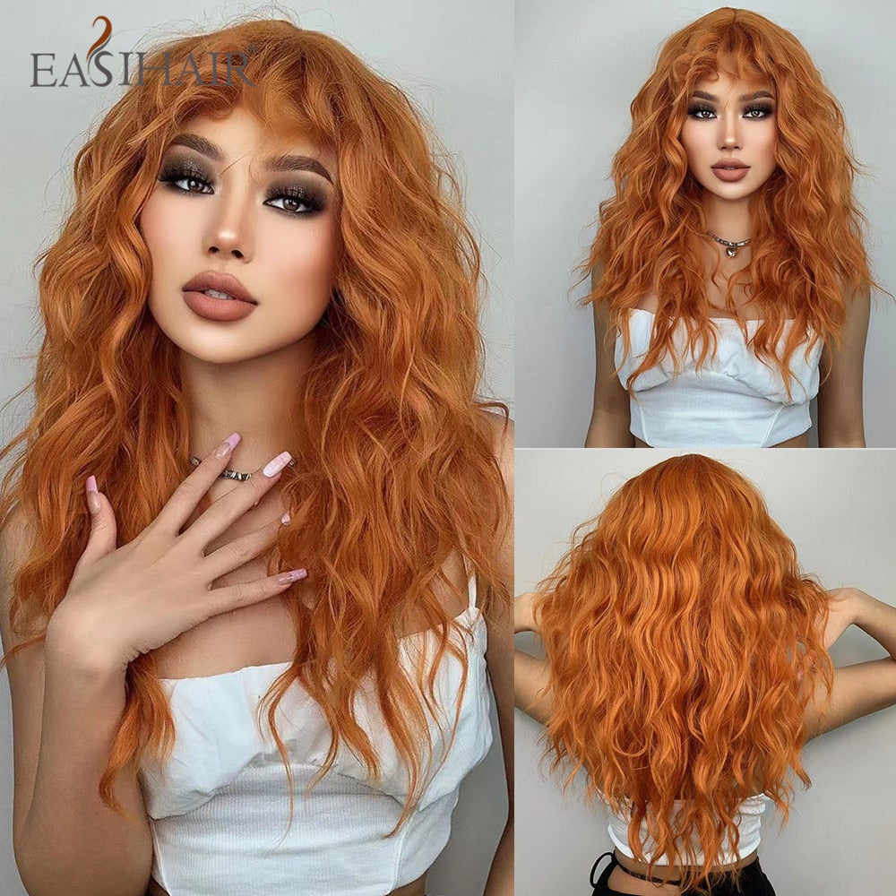 Ombre Brown Light Blonde Platinum Long Wavy Middle Part Hair Wig Cosplay Natural Heat Resistant Synthetic Wig for Women The Clothing Company Sydney