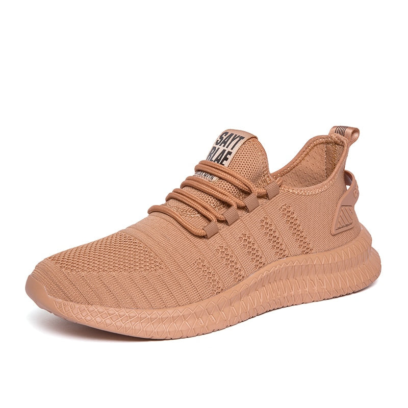 Men's casual running sneakers by The Clothing Company Sydney, breathable mesh sport shoes with elastic fit for outdoor walking.
