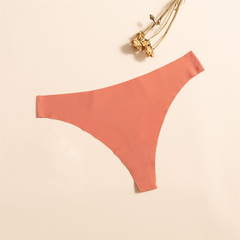 Three pack of ultra-thin, seamless solid color lingerie G-string thong briefs for women by The Clothing Company Sydney