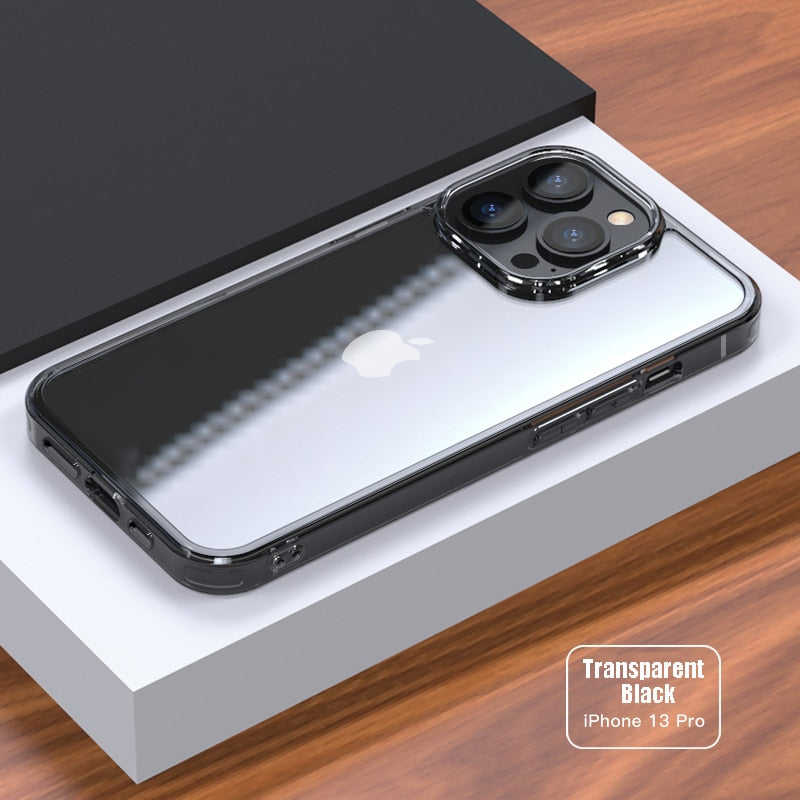 Clear tempered glass phone case for iPhone 11, 12, 13, 14 Pro, XS Max, XR, and iPhone 7, 8 Plus, SE2, by The Clothing Company Sydney.