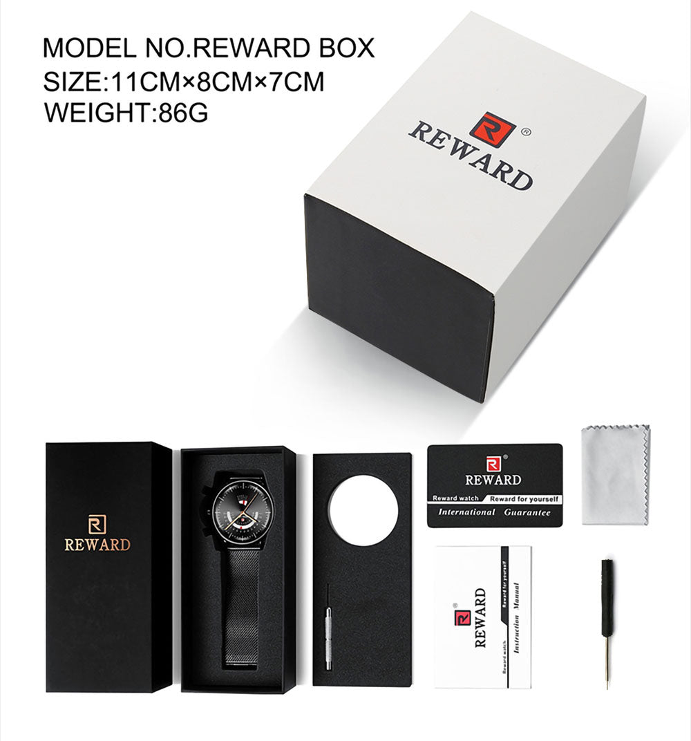 Mens Watch Waterproof Sport Wristwatch for Men Stainless Steel Business Quartz Watches Clock Gift for Father Birthday The Clothing Company Sydney