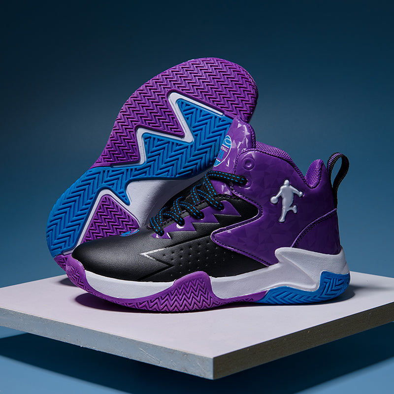 Kids basketball sneakers by The Clothing Company Sydney, breathable and comfortable student shoes for boys and girls, suitable for active play.