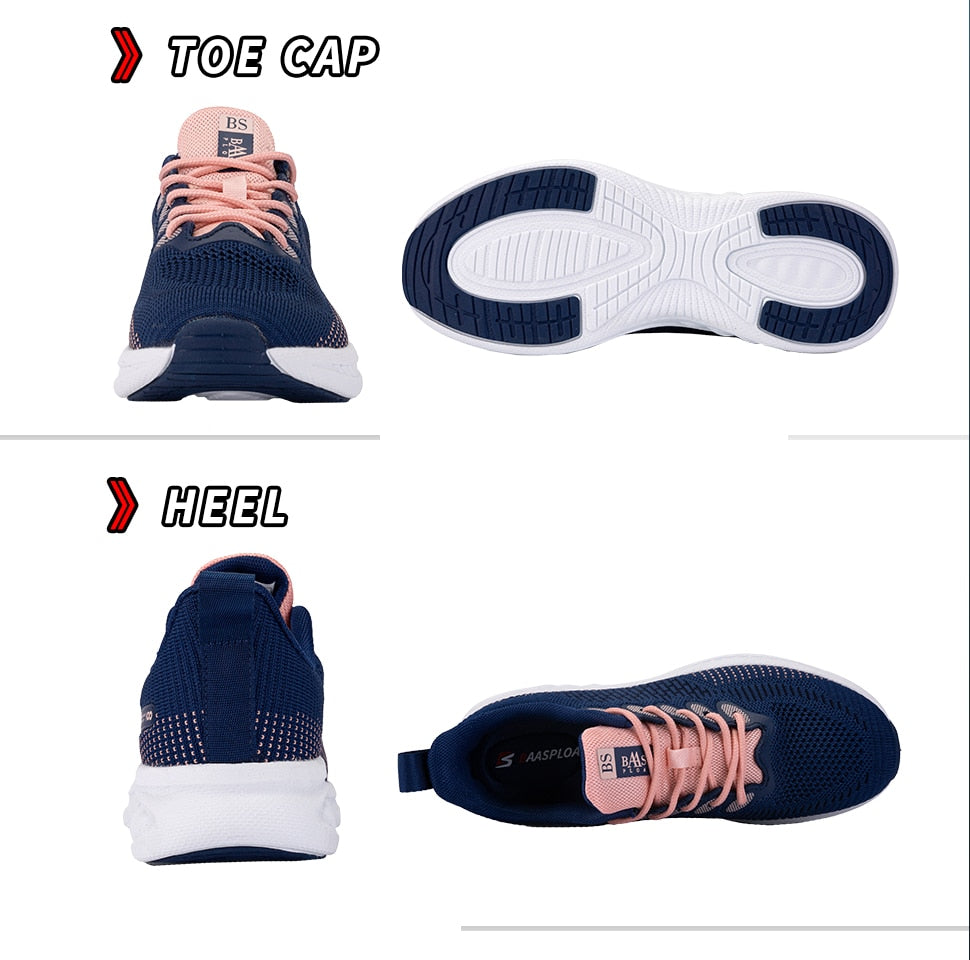 Women's light knit running shoes by The Clothing Company Sydney, comfortable sneakers for yoga, gym, tennis, and walking.
