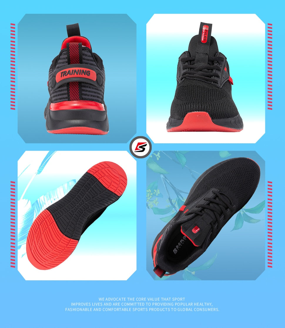 Men's breathable running shoes by The Clothing Company Sydney with light shock absorption and casual tennis-style design.