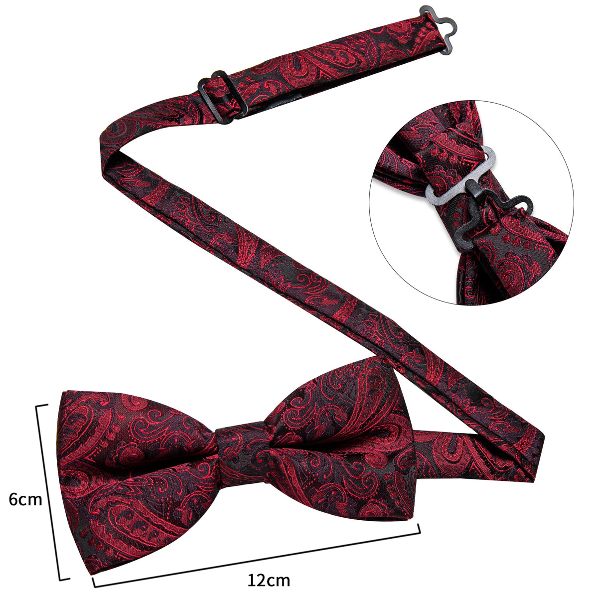 Classic red men's wedding bow tie set with pre-tied silk butterfly knot, cufflinks, and corsage for formal occasions by The Clothing Company Sydney