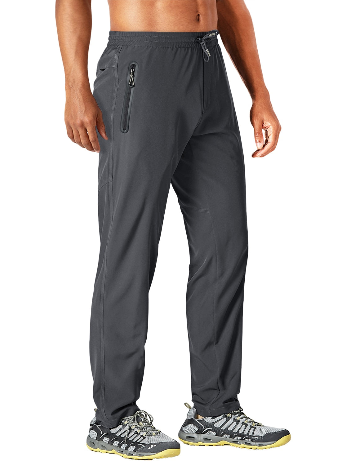 Men's lightweight outdoor pants by The Clothing Company Sydney, quick-dry, straight-fit hiking and running joggers with elastic waist.