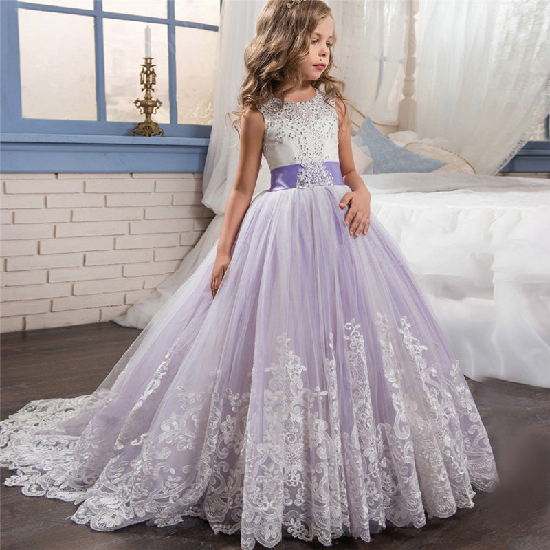 Kid Wedding Dresses for Girls Elegant Flower Princess Long Gown Baby Girl Christmas Dress Size 6 12 14 Years The Clothing Company Sydney