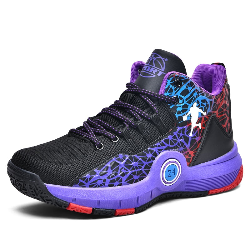 Kids basketball sneakers by The Clothing Company Sydney, comfortable, breathable student shoes for boys and girls, suitable for active play.
