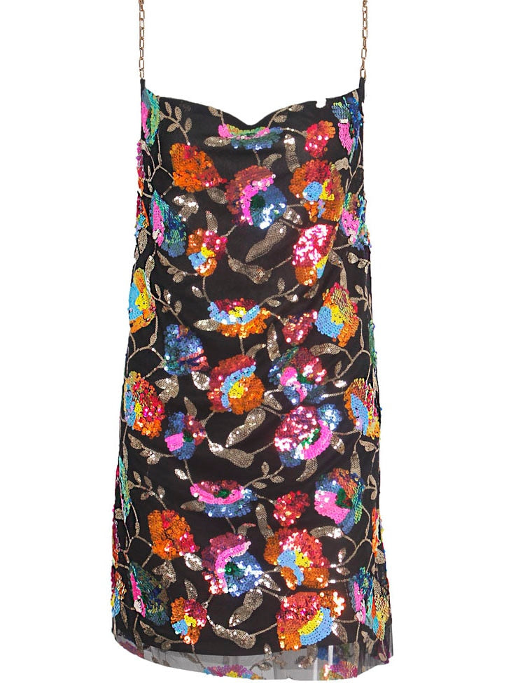 Sequin Backless Slip Mini Chain Straps Short Tulle Cocktail Summer Party Night Lush Prom Dress The Clothing Company Sydney