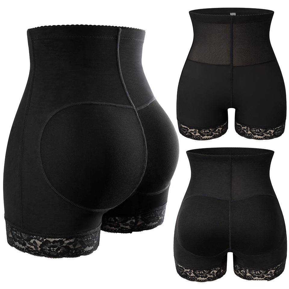 Seamless high-waist women's butt lifter shapewear by The Clothing Company Sydney, with padded hips and push-up design.