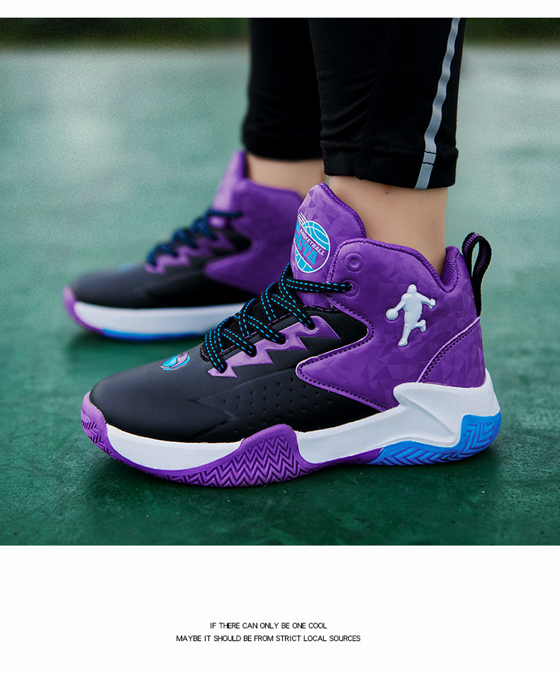 Kids basketball sneakers by The Clothing Company Sydney, breathable and comfortable student shoes for boys and girls.