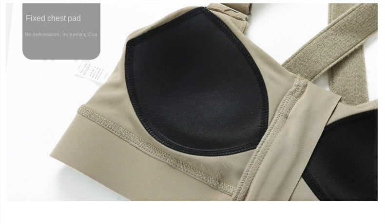 Front Zipper Sports Bra Gym Plus Size 5XL Velcro Adjustable Fitness Yoga Shockproof High Support All-in-one Bras Top The Clothing Company Sydney