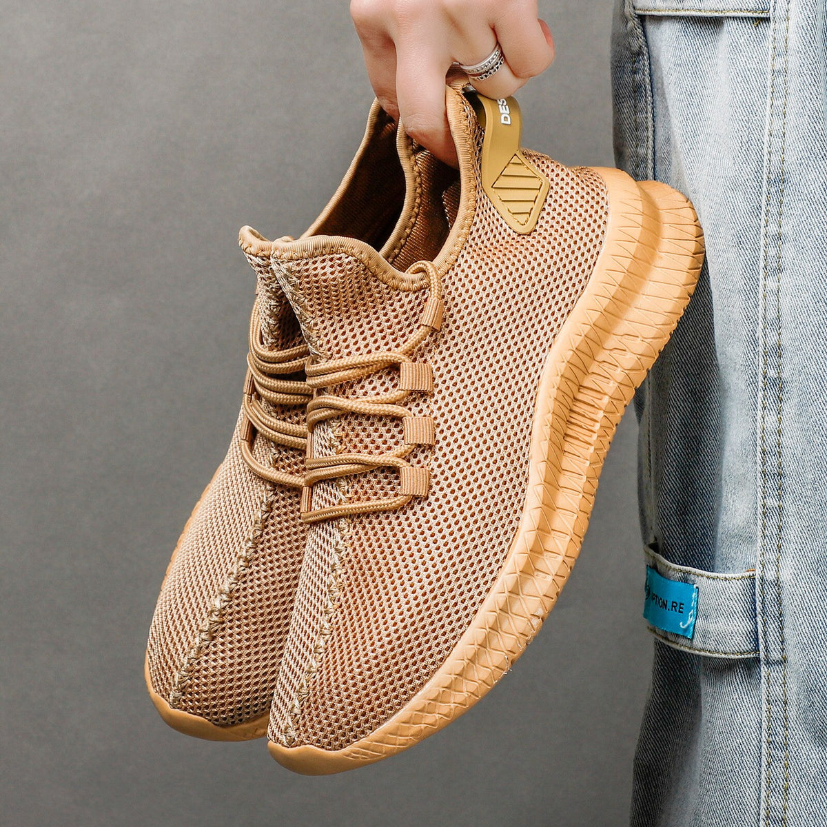 Men's breathable mesh running shoes by The Clothing Company Sydney, slip-on walking sneakers with lightweight design and athletic style.