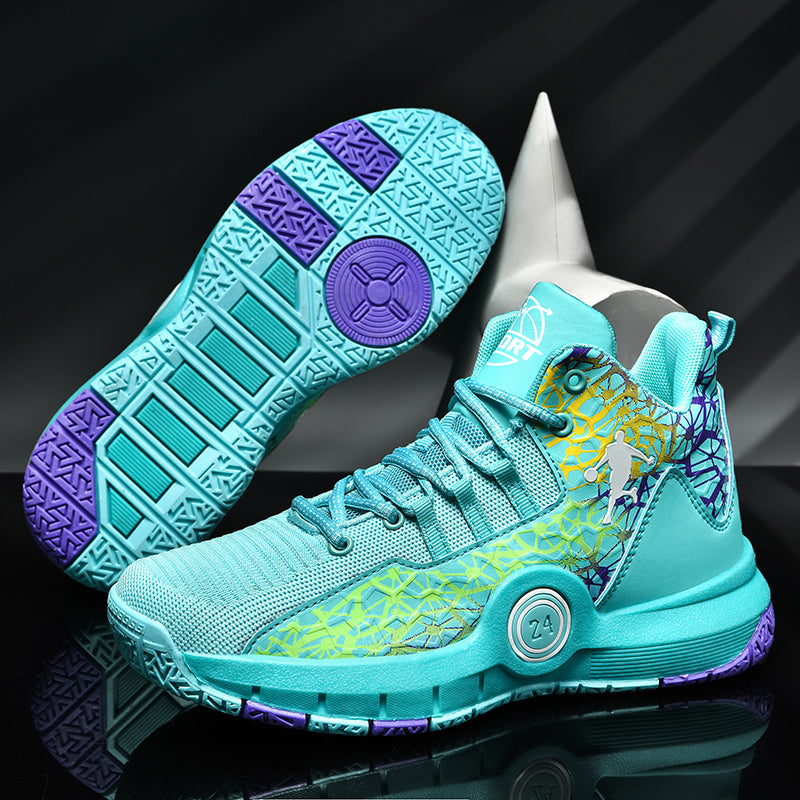 Kids basketball sneakers by The Clothing Company Sydney, comfortable breathable shoes for boys and girls with sporty design.