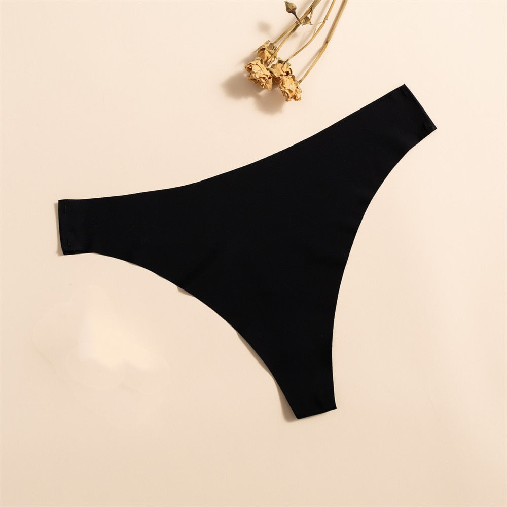 Three pairs of seamless, ultra-thin ladies G-string thong briefs in solid colors from The Clothing Company Sydney.