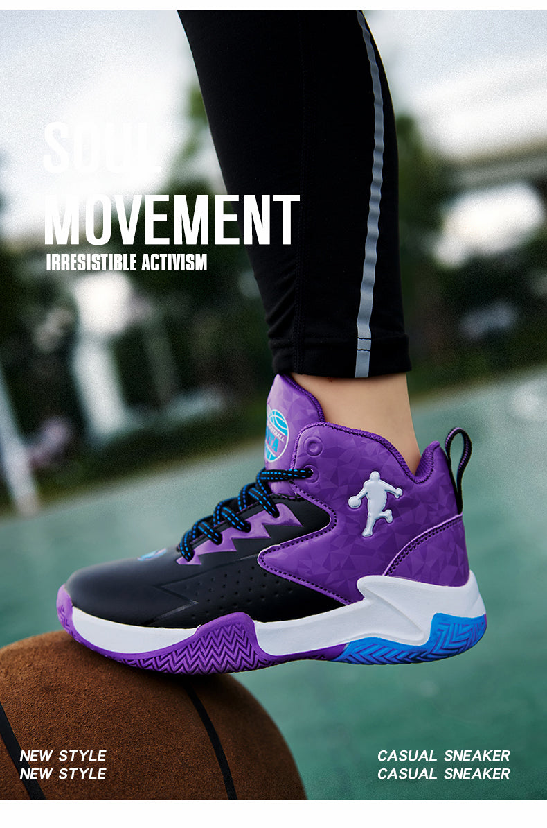 Kids basketball sneakers by The Clothing Company Sydney, comfortable and breathable shoes for boys and girls, suitable for sports and play.