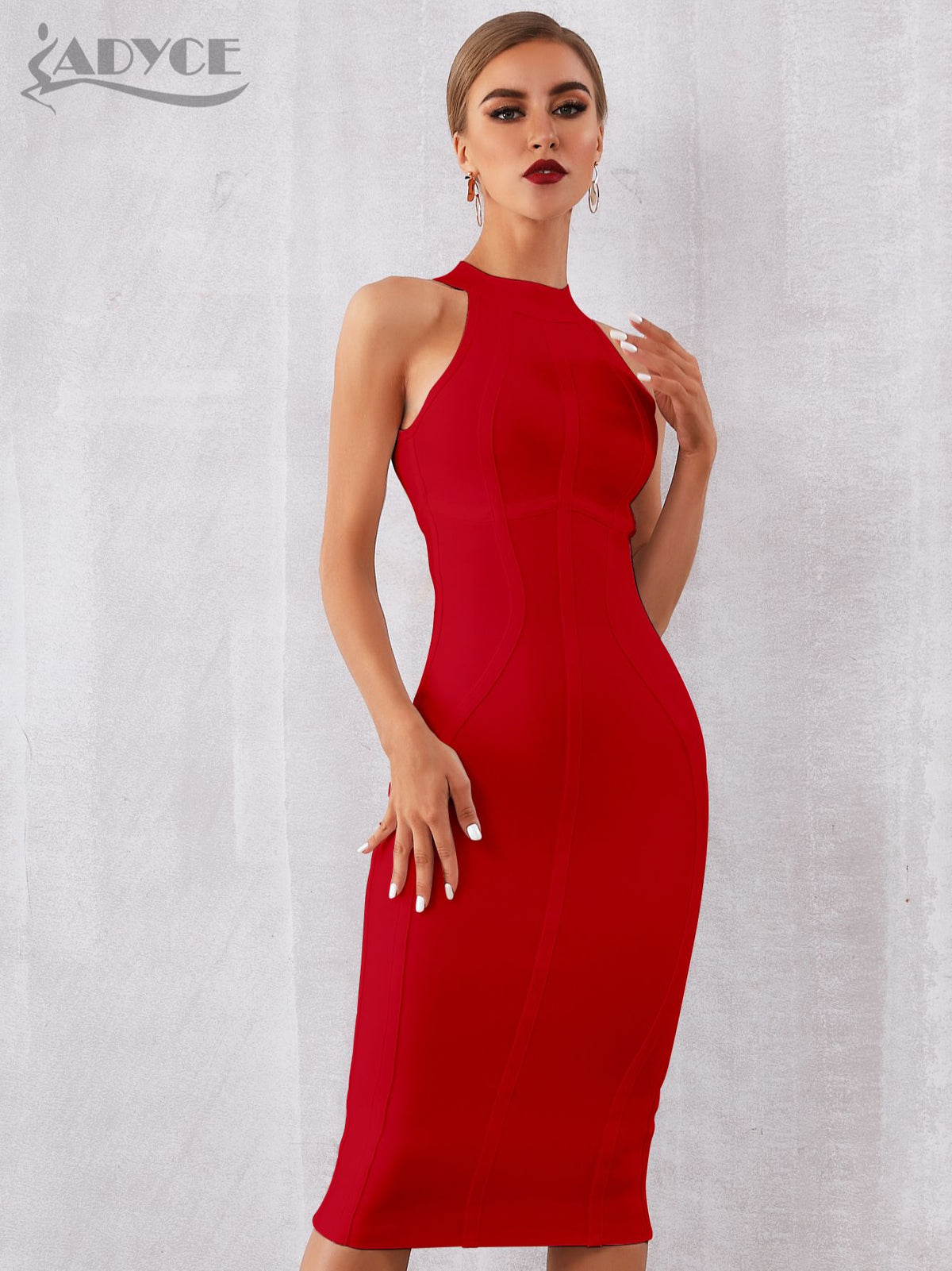 White women’s summer bodycon bandage dress by The Clothing Company Sydney featuring a sleeveless tank style for evening and party wear.