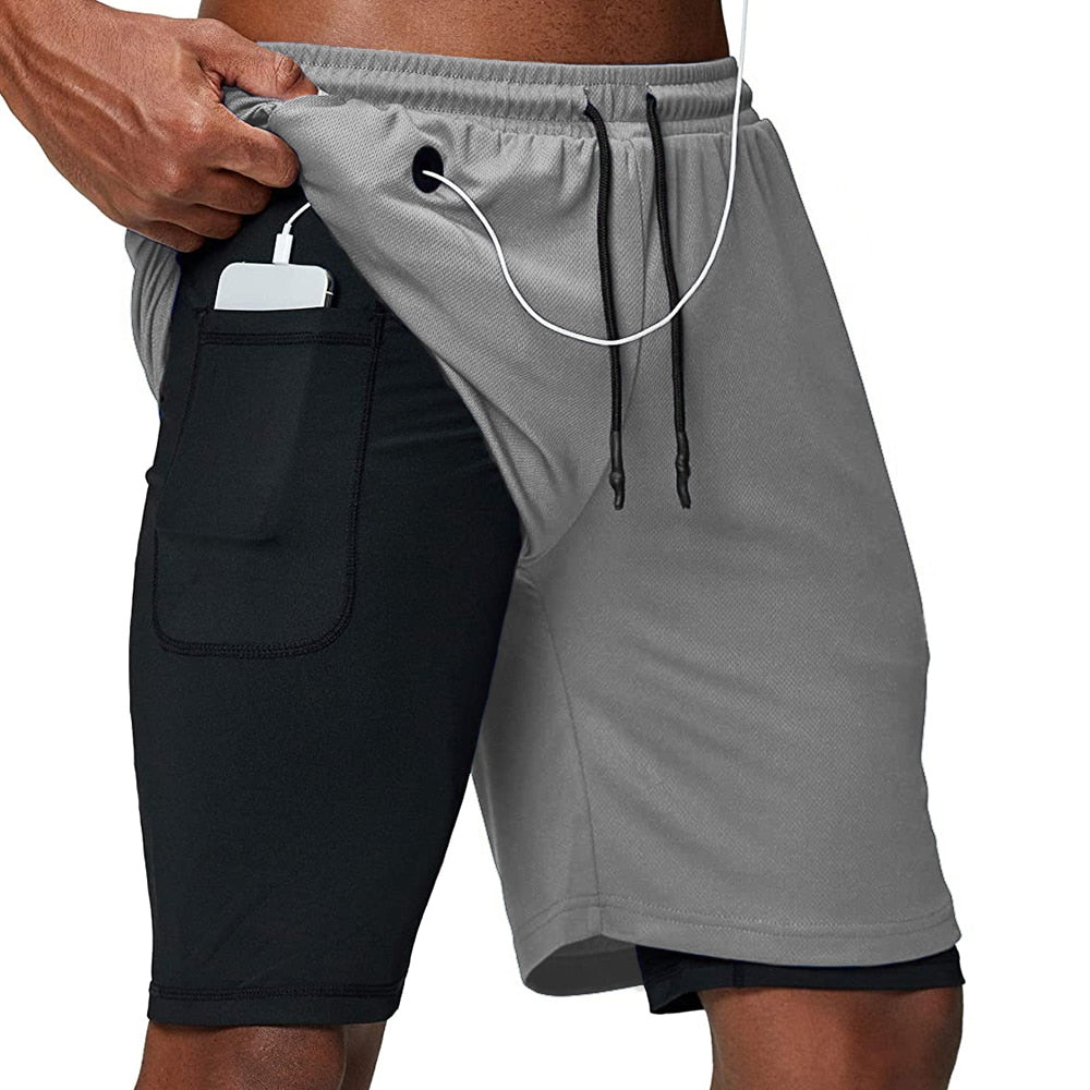 Men's Running Shorts Fitness Gym Training Sports Shorts Quick Dry Workout Gym Sport Jogging Double Deck Summer Shorts The Clothing Company Sydney