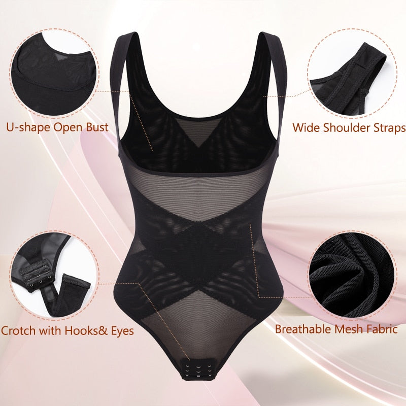 1 Piece Mesh Bodysuit Seamless Full Body Shaper Waist Tummy Control Underwear Underbust Corset Shapewear The Clothing Company Sydney