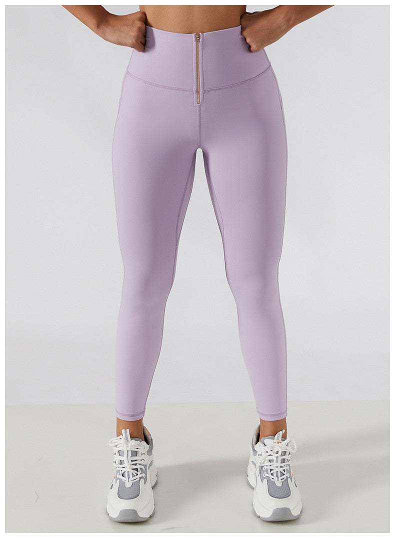 Women's high waist yoga leggings and skirt set with zipper sports bra, fitness workout outfit from The Clothing Company Sydney