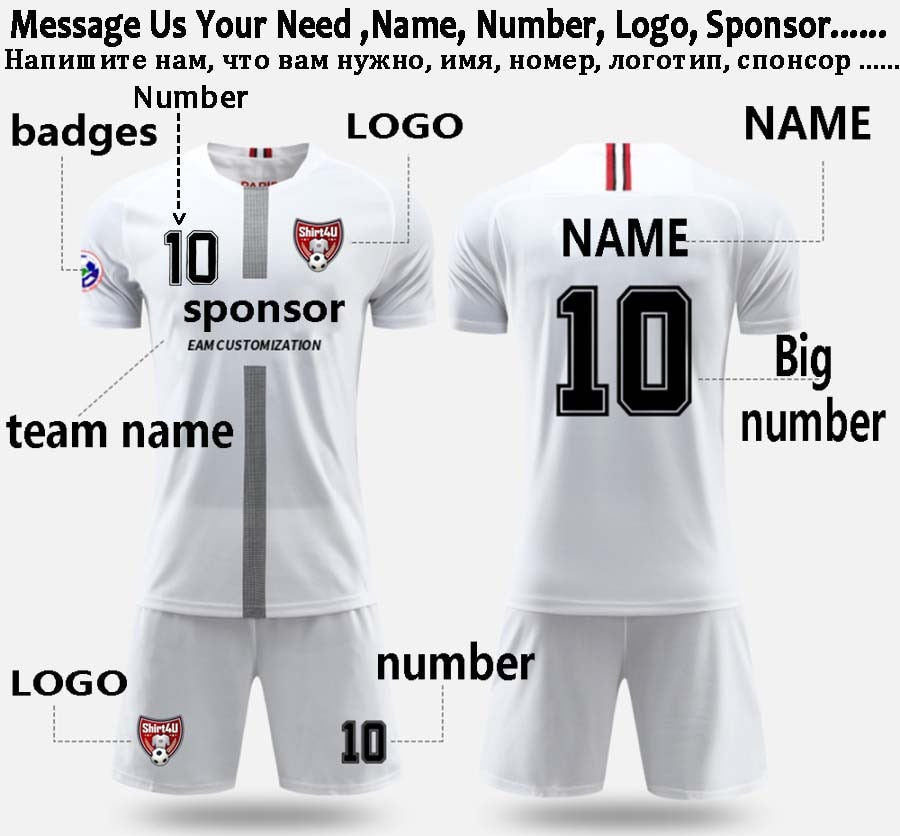 Adult kids football jersey and shorts set by The Clothing Company Sydney, featuring boys and girls soccer uniforms and sport clothes.