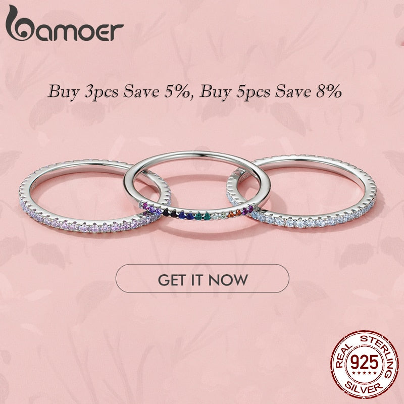 Sterling silver CZ simulated diamond eternity chain ring with platinum plating, designed for women, featuring stackable band style.