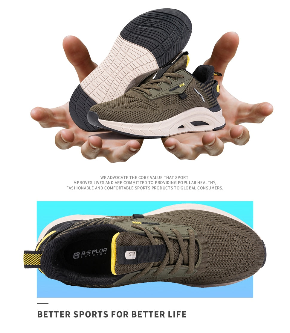 Men's breathable running sneakers by The Clothing Company Sydney, casual tennis shoes with light shock absorption and stylish design.