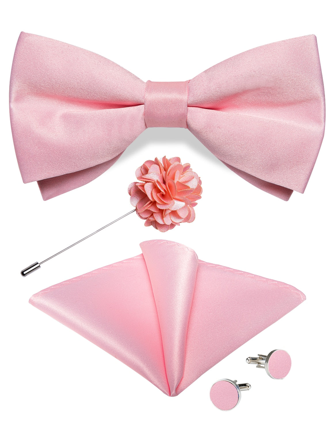 Classic red pre-tied wedding bow tie set for men with cufflinks and corsage, silk butterfly knot accessory by The Clothing Company Sydney