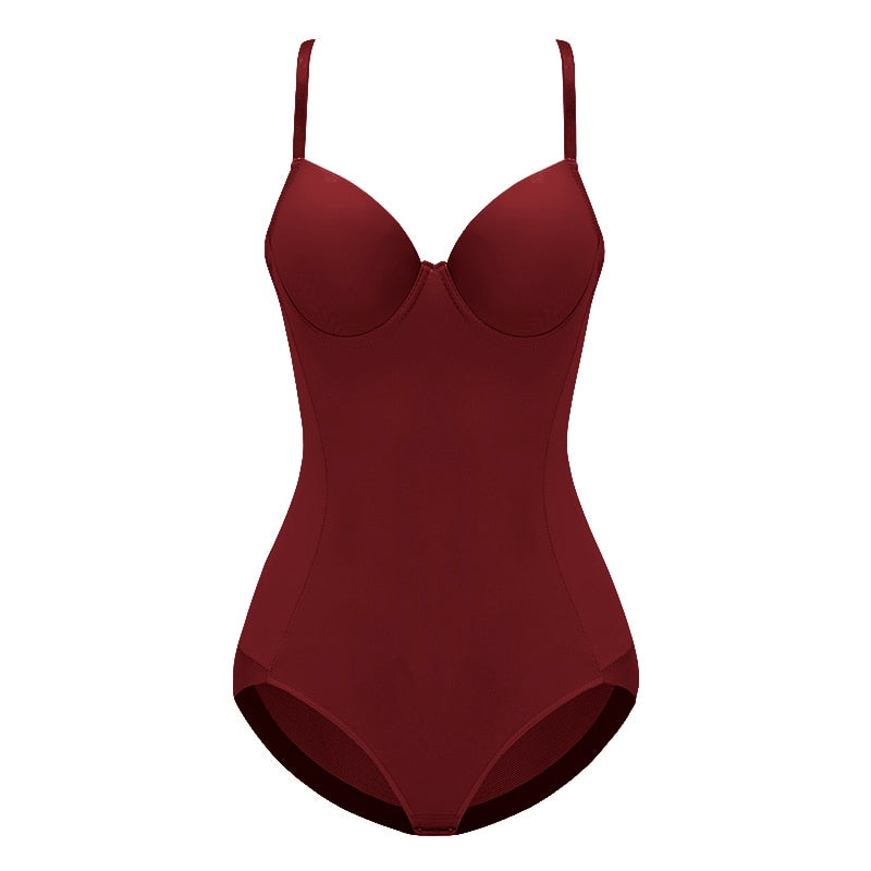 White underwire bodysuit by The Clothing Company Sydney, silky stretch shapewear with undergarment design and solid color.