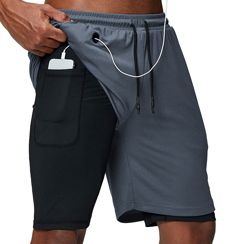 Men's Running Shorts Fitness Gym Training Sports Shorts Quick Dry Workout Gym Sport Jogging Double Deck Summer Shorts The Clothing Company Sydney