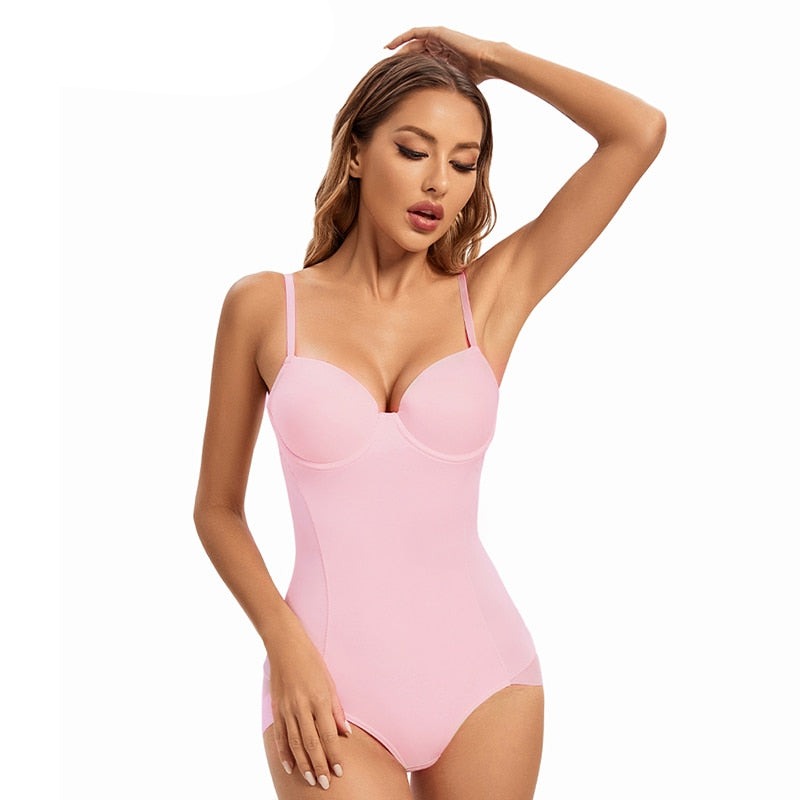 Women's shapewear bodysuit with underwire, modeling straps, and waist trainer design from The Clothing Company Sydney.
