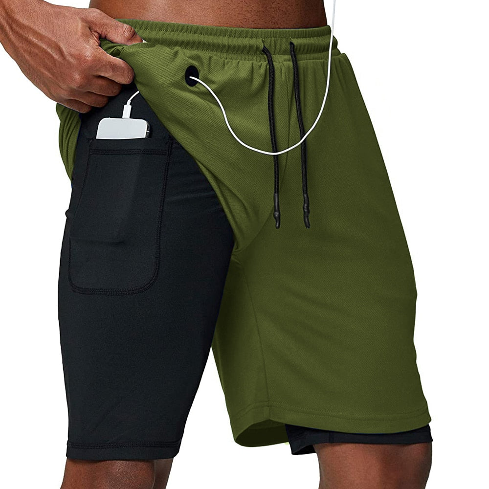 Men's Running Shorts Fitness Gym Training Sports Shorts Quick Dry Workout Gym Sport Jogging Double Deck Summer Shorts The Clothing Company Sydney