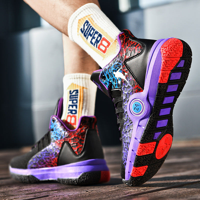 Kids basketball sneakers by The Clothing Company Sydney, comfortable and breathable boys and girls student shoes with sporty design.