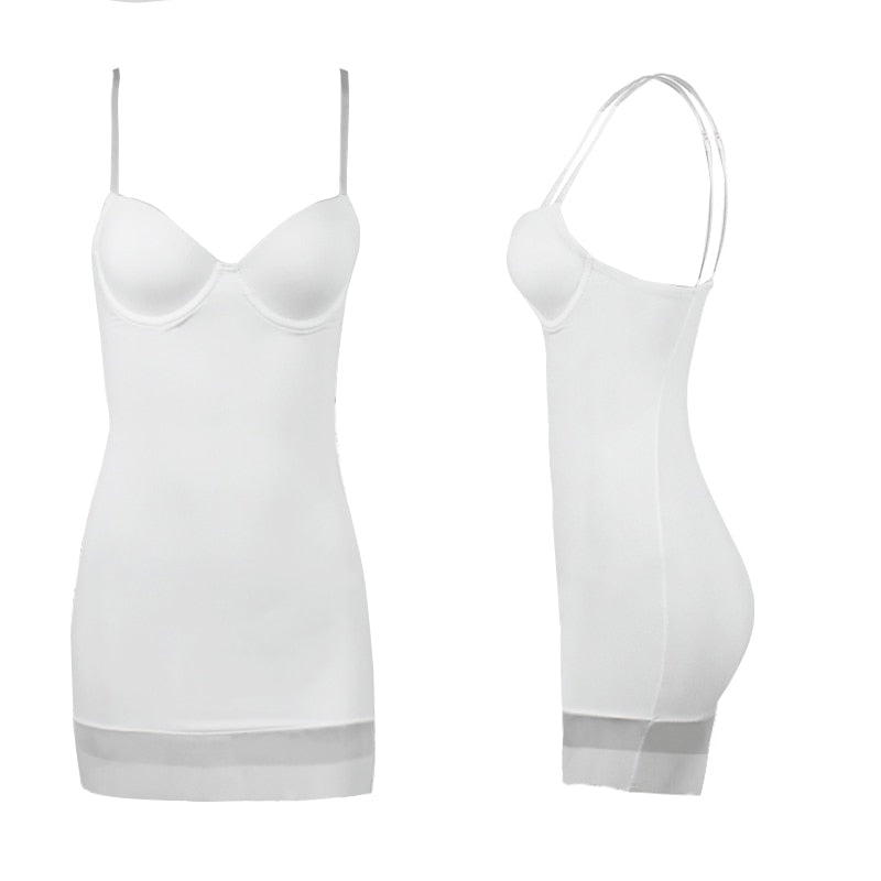 White mesh shapewear slip for women, underwire tube dress, mini underdress, with control and support, by The Clothing Company Sydney
