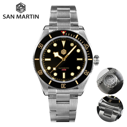 San Martin Luxury Men's Ladies Unisex 40mm Diver BB58 Vintage Automatic Business Wristwatche End Links Sapphire 20 Bar Watch The Clothing Company Sydney