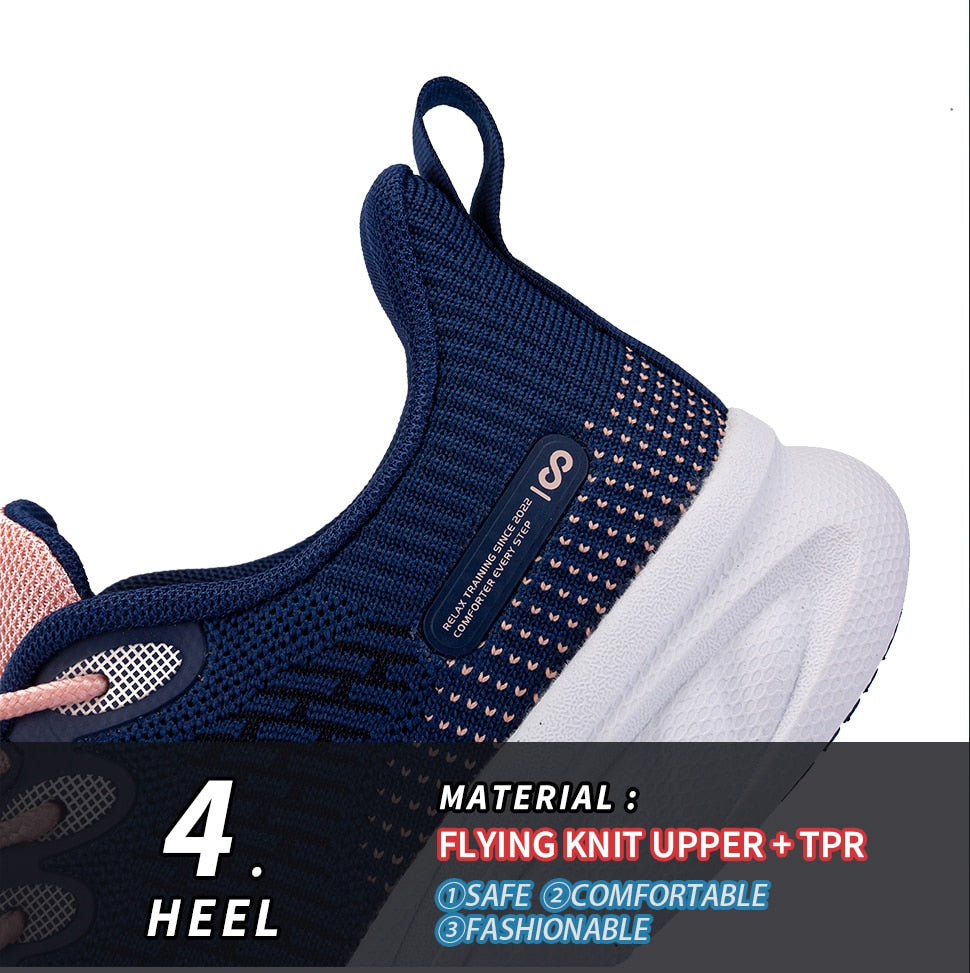 Women's light knit running shoes by The Clothing Company Sydney, comfortable sneakers suitable for yoga, gym, tennis, and walking.