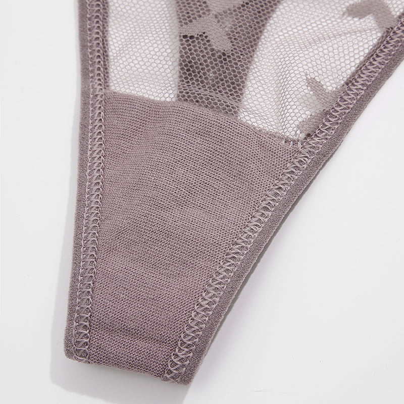 Two mesh G-string panties from The Clothing Company Sydney, seamless transparent thong underwear for women, lingerie set.