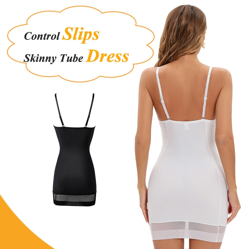White mesh shapewear slip dress for women with underwire, designed for control and smooth under dresses, by The Clothing Company Sydney.