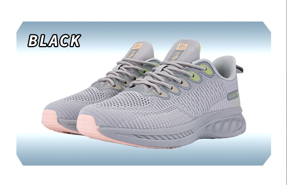 Women's light knit running shoes by The Clothing Company Sydney, comfortable sneakers ideal for yoga, gym, tennis, and walking.