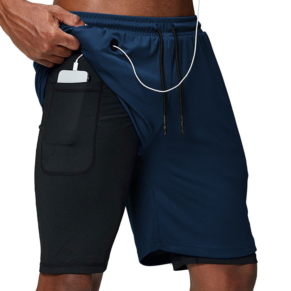 Men's Running Shorts Fitness Gym Training Sports Shorts Quick Dry Workout Gym Sport Jogging Double Deck Summer Shorts The Clothing Company Sydney