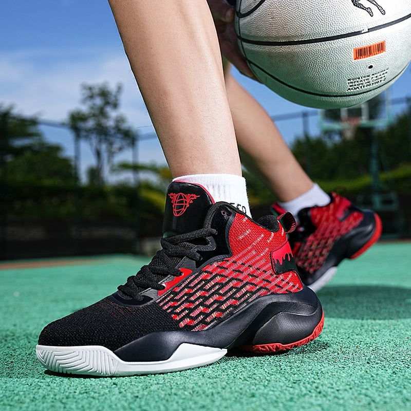 Men's boys basketball shoes by The Clothing Company Sydney, high-top outdoor trainers with stylish design and athletic appeal.