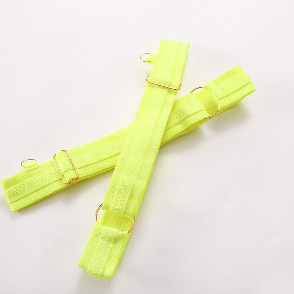 Transparent lingerie set with seamless bra and panty, neon accents, from The Clothing Company Sydney, featuring see-through, sensual design.
