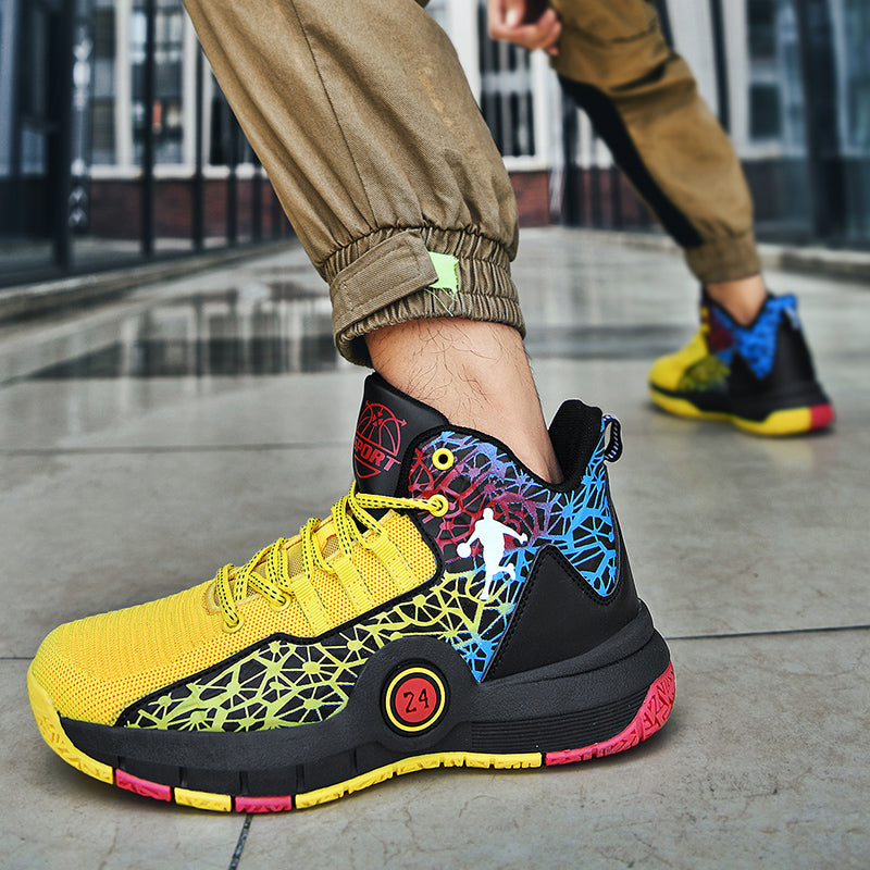 Kids basketball sneakers by The Clothing Company Sydney, comfortable and breathable shoes for boys and girls, suitable for sports and play.