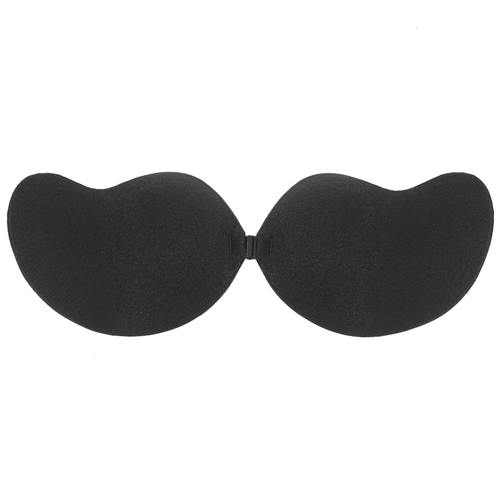 Backless strapless seamless push-up bra by The Clothing Company Sydney, with self-adhesive silicone, front closure, and bralette style.