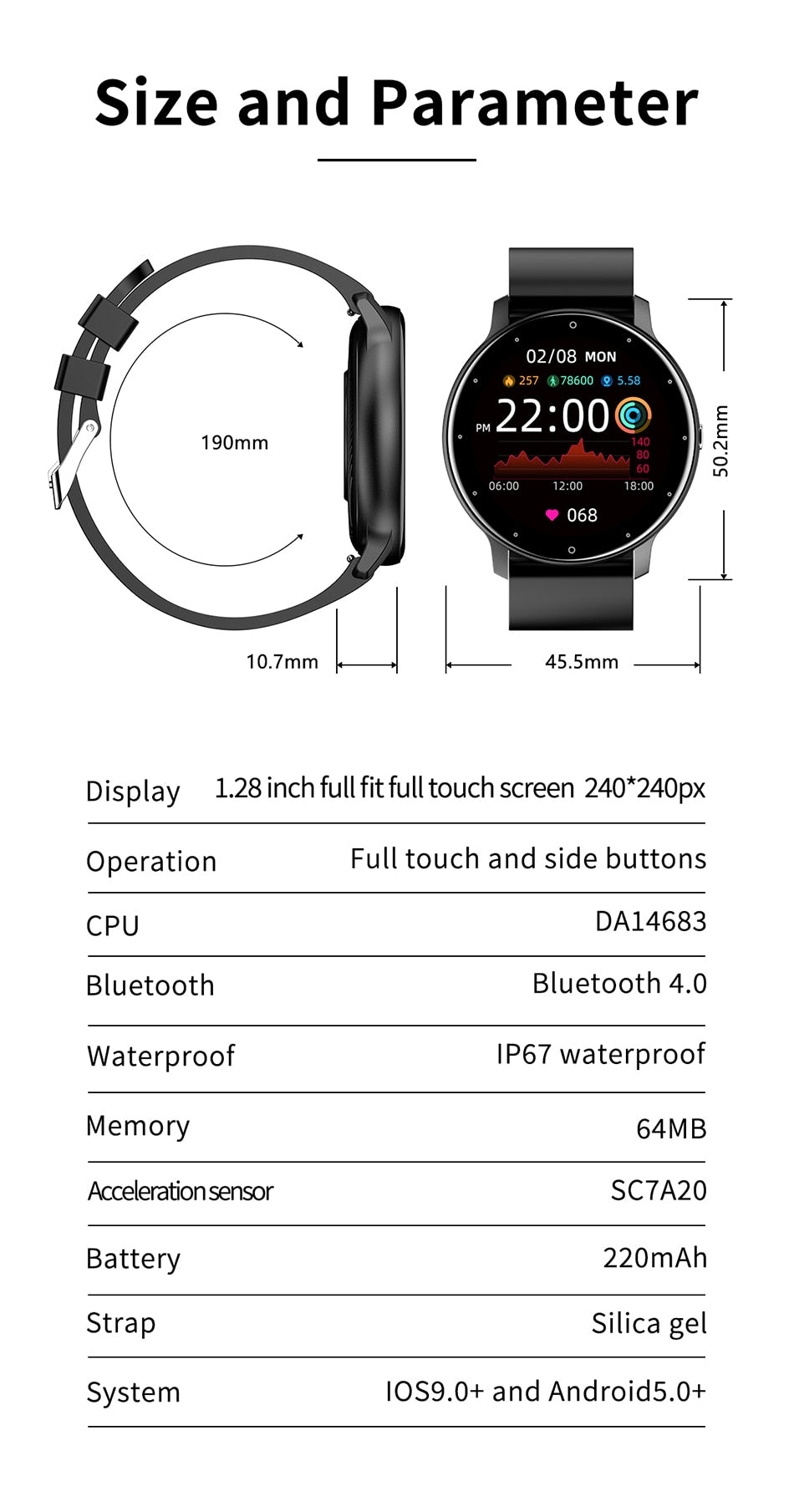 Smart Watch Men Women Full Touch Screen Sport Fitness Watch IP67 Waterproof Bluetooth For Android IOS Smartwatch The Clothing Company Sydney